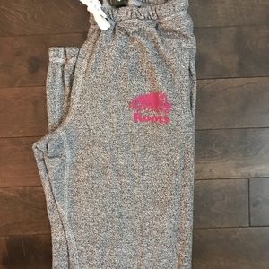 Roots Sweatpants- Salt & Pepper with pink logo!